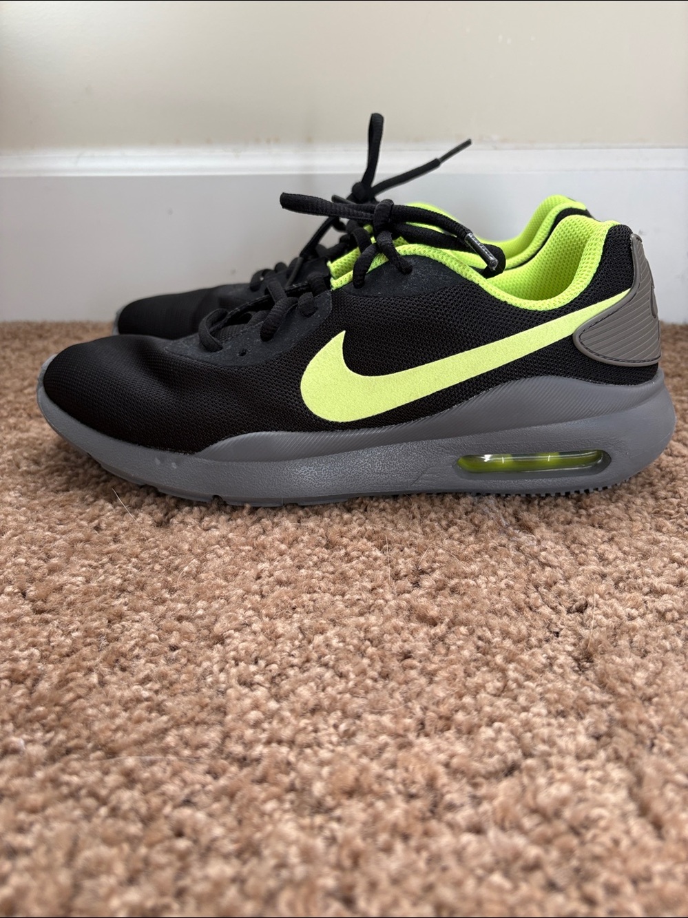 Nike Air Max Oketo Black and Neon Lime Women's Athletic Sneakers
